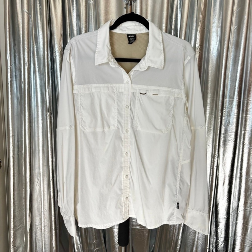 REI Co-op White Vented Outdoor Fishing Shirt